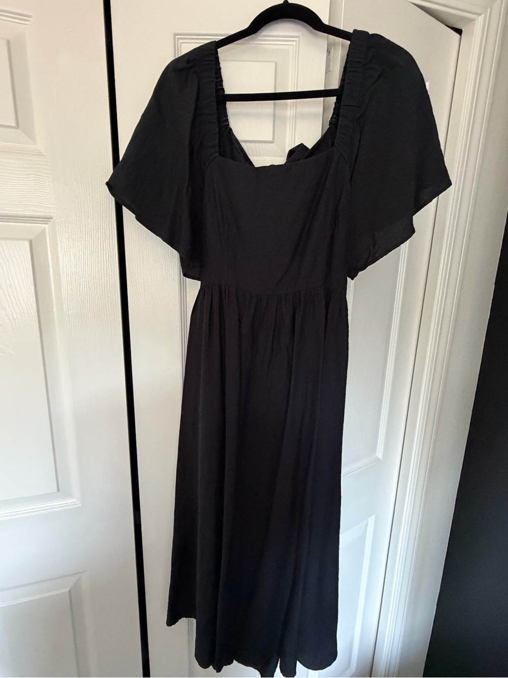 a new day Black Maxi Dress with Flutter Sleeves